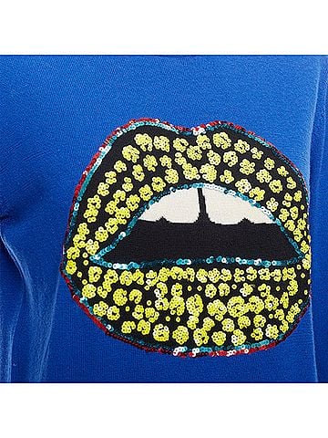 Markus Lupfer Markus Lupfer merino wool sequin lip sweater (view 2)