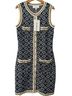 Heartloom Chevron-herringbone Blue Ivory Cocktail Dress Size S - photo 1