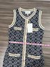 Heartloom Chevron-herringbone Blue Ivory Cocktail Dress Size S - photo 5