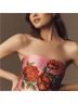 Aston Studio 100% Recycled Polyester Floral Pink Red Cocktail Dress Size 4 - photo 5