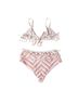Tularosa Stripes Pink Ivory Two Piece Swimsuit Size S - photo 2
