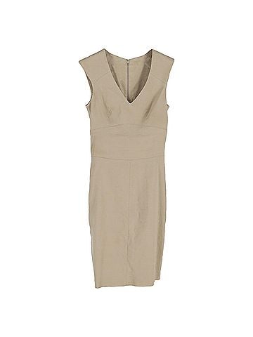Joseph  Joseph V-Neck Midi Dress in Beige Linen (view 1)