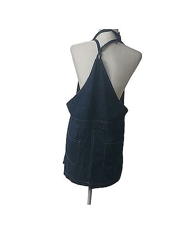 American Eagle Outfitters Raw Hem Denim Halter Coverall Dress Casual Dress (view 2)