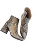 Bamboo 100% Faux Leather Snake Print Multi Color Brown Tan Boots Size 6 - photo 1