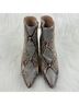 Bamboo 100% Faux Leather Snake Print Multi Color Brown Tan Boots Size 6 - photo 7