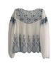 LoveShackFancy Blue White 3/4 Sleeve T-Shirt Size L - photo 2