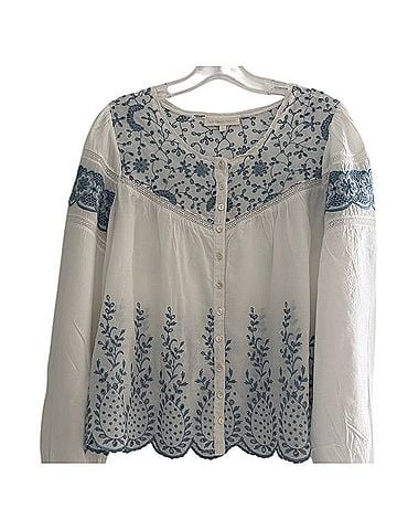 LoveShackFancy Badyn Blouse 3/4 Sleeve T-Shirt (view 1)