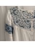 LoveShackFancy Blue White 3/4 Sleeve T-Shirt Size L - photo 5
