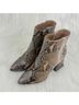 Bamboo 100% Faux Leather Snake Print Multi Color Brown Tan Ankle Boots Size 6 1/2 - photo 4