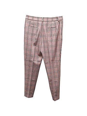Iris & Ink Iris & Ink Plaid Print Straight-Leg Trousers in Red Polyester (view 2)