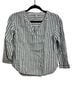 L.L.Bean 100% Linen Stripes Blue White 3/4 Sleeve Blouse Size XS - photo 1