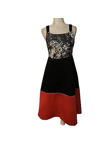 ASOS Maternity Floral Color-block Skater Maxi Dress Casual Dress (view 1)