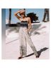 Spell 100% Rayon Floral White Blue Jumpsuit Size XS - photo 5