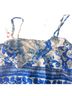 Venus Floral Blue White Short Sleeve Blouse Size S - photo 3