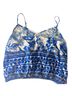 Venus Floral Blue White Short Sleeve Blouse Size S - photo 2