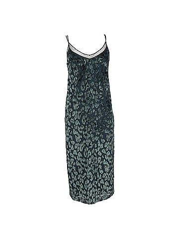 HUGO BOSS Hugo Boss Dudania Devoré Slip Dress in Green Velvet (view 1)