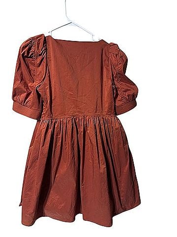 En Saison Terracotta Puff Sleeve Dress Casual Dress (view 2)