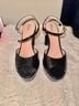 INEZ 100% Leather Snake Print Black Heels Size 9 - photo 3