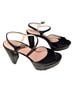INEZ 100% Leather Snake Print Black Heels Size 9 - photo 1