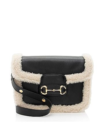 Gucci Gucci Leather Shearling Horsebit 1955 Small Bag (view 1)