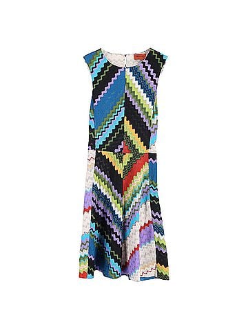 Missoni Missoni Zig-Zag Patterned Knit Sleeveless Dress in Multicolor Viscose (view 1)