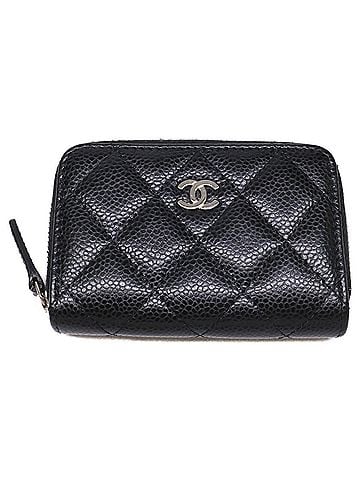 Chanel CHANEL AP0216 Classic Zip Coin Purse, Caviar Skin, Black with Silver Hardware, Women's (view 1)