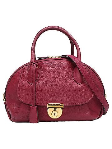 Salvatore Ferragamo Salvatore Ferragamo GF-21E770 Fiamma 2-Way Shoulder Handbag, Purple, Women's (view 1)