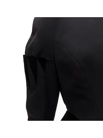 Thierry Mugler rare THIERRY MUGLER Vintage black wool geometric velvet peplum jacket  IT40 S (view 2)