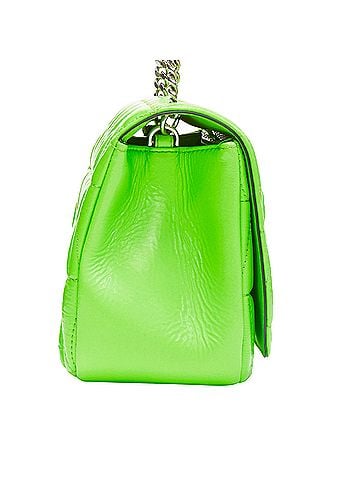 Versace Versace Virtus bright green V quilted patent leather crossbody flap bag (view 2)