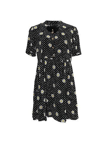 Saint Laurent Saint Laurent Daisy Print Mini Dress in Black Silk (view 1)