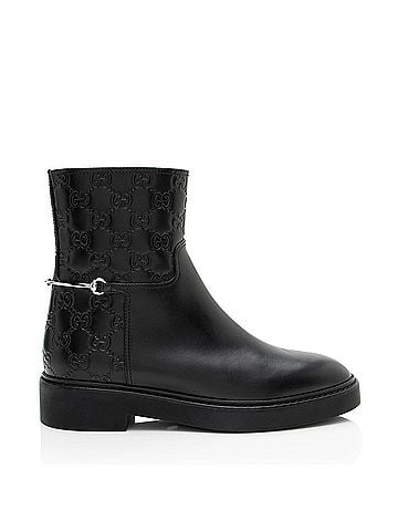 Gucci Gucci Guccissima Leather Horsebit Ankle Boots (view 1)
