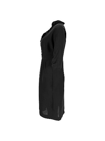 Prada Prada Ruffled Neckline Midi Dress in Black Viscose (view 2)