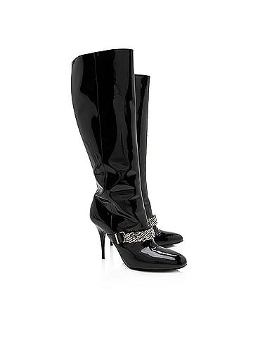 Burberry Burberry Patent Leather Chain Knee High Boots (view 2)