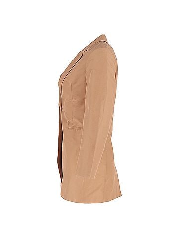 Victoria Beckham  Victoria Beckham Single-Breasted Blazer in Brown Cotton (view 2)