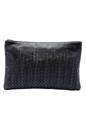 Bottega Veneta Intrecciato Trimmed Leather Clutch (view 1)