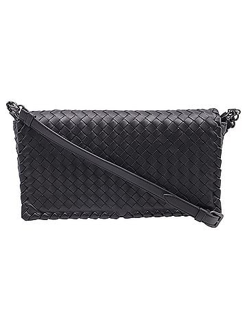 Bottega Veneta Bottega Veneta Intrecciato Crossbody Bag in Black Leather (view 1)