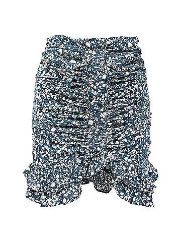 Isabel Marant Isabel Marant Ruched Floral Mini Skirt in Blue Polyester (view 1)