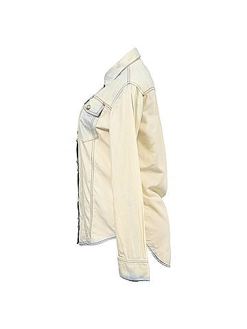Balmain Balmain Bleached Denim Shirt in Light Blue Cotton (view 2)