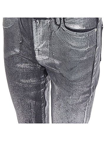 FRAME Frame Le High Skinny Crop metallic silver coated pants (view 2)