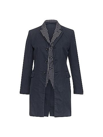Comme des Garçons Comme Des Garcons black pinstripe cotton double layered coat (view 1)