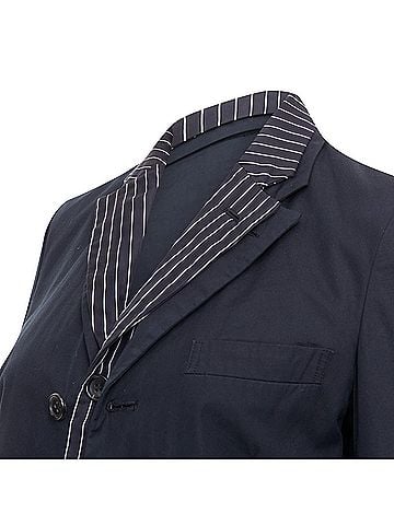 Comme des Garçons Comme Des Garcons black pinstripe cotton double layered coat (view 2)