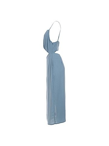Reformation Reformation Square Neck Cutout Midi Dress in Light Blue Viscose (view 2)