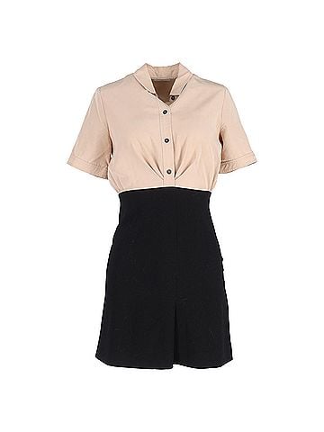 Sandro Sandro Trompe l' œil Dress with Blouse in Beige Lyocell (view 1)