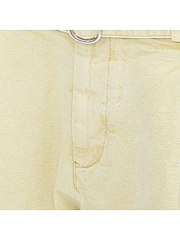 Jil Sander Jil Sander washed yellow cotton belted wide leg pants (view 2)