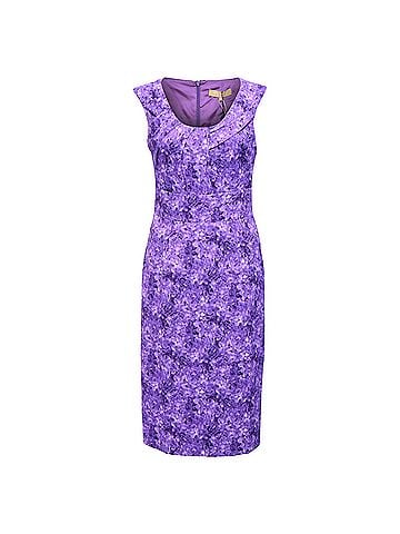 Michael Kors Michael Kors Floral Print Dress in Purple Rayon (view 1)