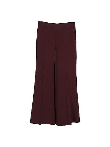 Fendi  Fendi High-Rise Wide-Leg Trousers in Burgundy Wool (view 1)