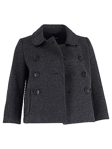 Comme des Garçons Comme des Garçons Double-Breasted Short Jacket in Grey Wool (view 1)