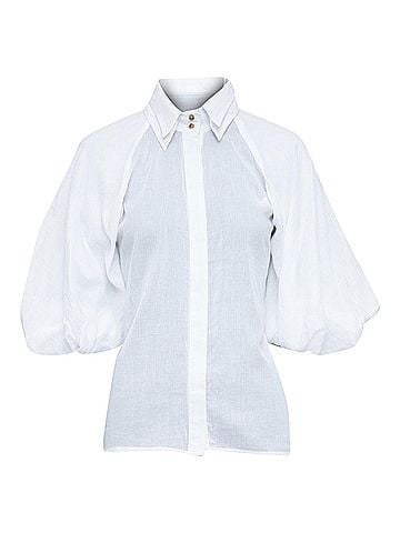 Aje. Aje cotton Victorian puff sleeve double collar shirt (view 1)