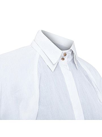 Aje. Aje cotton Victorian puff sleeve double collar shirt (view 2)