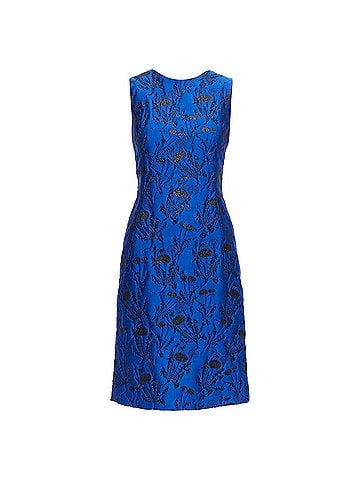 Oscar De La Renta Oscar De La Renta Lurex Floral Cloque Midi Dress (view 1)